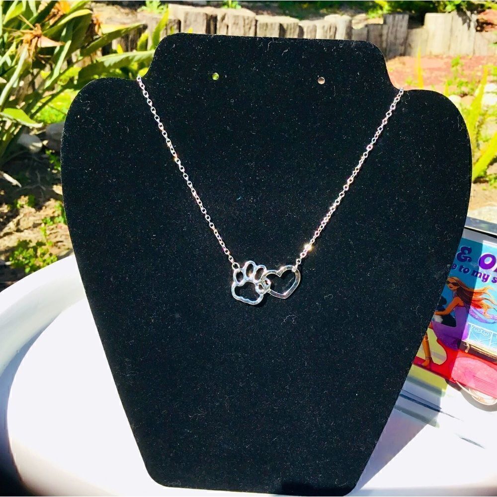 HEART PAW DOG PET LOVERS NECKLACE